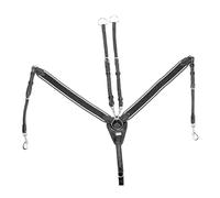 Harnais élastique et martingale en cuir doublé UKE - Cob1, Cognac