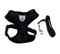 Harnais en maille pour chien et chiot - Noir - S