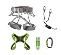 Harnais escalade avec harnais de poitrine Ocun Via Ferrata Twist Gris M/XL