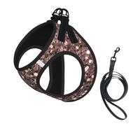 Harnais et Laisse Anti-Traction pour Chien Rose Sable à Paillettes épaisses, Gilet réfléchissant Ajustable pour Petits Chiens, Harnais en Maille Respirante pour Chiots, idéal pour Les promenades et l