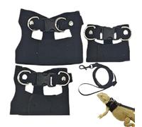 Harnais et laisse en place pour les reptiles, le harnais de dragon barbu et le kit de corde de traction, Lâche de traction rétractable pour dragon barbu, Attaches de petits animaux à ajustement doux p