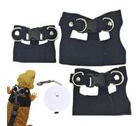 Harnais et laisse en place pour les reptiles, le harnais de dragon barbu et le kit de corde de traction - Corde de traction rétractable réglable pour Lizard,Huissiers de fournitures pour animaux de co