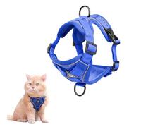 Harnais et laisse pour chat pour la promenade, harnais souple et réglable anti-fugue pour chats, en maille respirante, légère, avec bandes réfléchissantes, design Step-in pour chiens et chats de