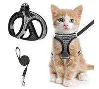 Harnais et laisse pour chat pour promener et s'échapper, harnais réglable réfléchissant en maille souple pour chiot, confortable, facile à contrôler (gris, XS)