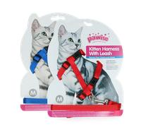 Harnais et Laisse pour Chatons Pawise Rouge/Bleu - Taille: M