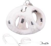 Harnais Et Laisse pour Chien en Fourrure épaisse Chaude D’Hiver Ensemble De Harnais Et De Laisse Réfléchissants pour Chiens en Plein Air Chihuahua Carlin Harnais Régl, White Set, M-Suit 4.5-8kg