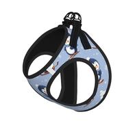 Harnais et Laisse pour Chien imprimé Pingouin Skieur d'hiver (4), Gilet réfléchissant Ajustable pour Chiens et Chats de Petite et Moyenne Taille