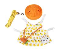 Harnais et laisse pour petits animaux avec chapeau anti-fuite, 3 tailles réglables, vêtements pour hamster, gilet et laisse