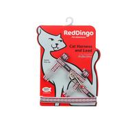Harnais et laisse réfléchissants pour chat Red Dingo Rose TU