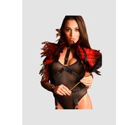 Harnais fausses plumes rouge