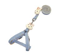 Harnais for Chat et Chien Motif Pied-de-Poule, Boucle évasable à 360°, réglable, Pratique et Confortable(Blue,S)