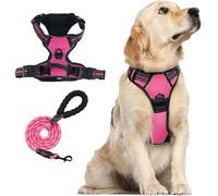 Harnais for Chien Anti-Traction - Respirant et renforcé - for Une Marche Confortable - empêche efficacement de Tirer sur la Laisse - Convient aux Chiens de Toutes Tailles(Rosa01,L)