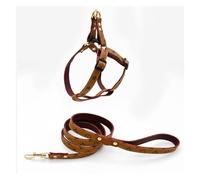 Harnais for Chien de Compagnie à la Mode, Collier de Laisse, Collier de Cou, Universel for Chiens de Petite et Moyenne Taille(Light Brown,M_Harness Set)