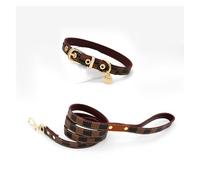 Harnais for Chien de Compagnie à la Mode, Collier de Laisse, Collier de Cou, Universel for Chiens de Petite et Moyenne Taille(Brown,L_Collar Set)