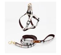 Harnais for Chien de Compagnie à la Mode, Collier de Laisse, Collier de Cou, Universel for Chiens de Petite et Moyenne Taille(White,L_Harness Set)