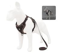 Harnais for Chien, Gilet rembourré Doux réglable, réfléchissant sans Traction for Chiens et Chats de très Petite/Petite Taille Moyenne (Color : Coffee, Size : L)