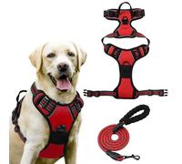 Harnais for Chien sans Traction, Harnais réfléchissant for Chien de Grande Race, Gilet réglable sans Traction avec Boucles sécurisées for Une Marche Facile(Rose Red,XL)