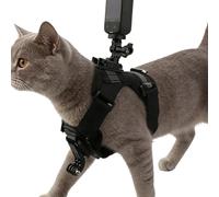 Harnais Gilet pour Chat - avec Support caméra réglable | Harnais pour Chat de Taille Moyenne pour Caméra d'action | Idéal pour Randonnée, Voyages, Promenade, Aventures et Toutes Races
