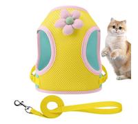 Harnais Gilet pour Chien | Harnais Réfléchissant pour Chaton - Accessoires Respirables pour Animaux avec Bretelles à Dessins Animés pour Randonnée Voyage Ville Plage Parc Extérieur Usage Quotidien
