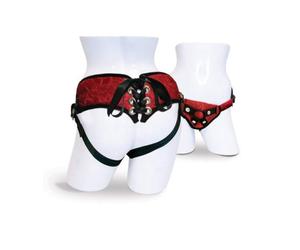 Harnais gode ceinture corset rouge