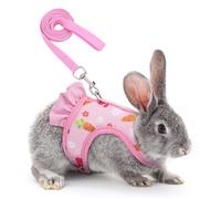 Harnais Laisse Lapin Réglable, Gilet en Maille Respirante, Modèle de Radis pour Chaton Cochon d'Inde Chinchillas