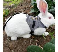 Harnais Lapin Confortable, Costume Coton Taille L, Élégant avec Laisse Extensible - Contrôle Doux, Parfait pour Lapins, Chats et Petits Chiens (M.)
