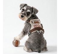 Harnais léger d'été pour chien, design de poche brodée, matériau en maille respirante, tissu doux et imperméable, peut être porté après la tonte des poils, sans douleur de frottement, équipé d'une bou