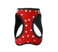Harnais léger pour petit chien, harnais pour chien à pois ronds rouges
