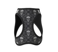 Harnais léger pour petit chien, motif crâne sérieux harnais pour chien