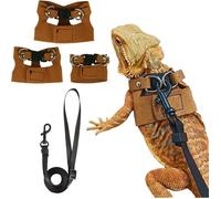 Harnais Lézard avec Laisse 2m 3 Pièces pour Dragon Barbu Caméléon Reptile Veste Réglable Promenade Extérieure