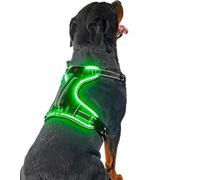 Harnais Lumineux pour Chien LED Lumineuse Rechargeable par USB - Pas de Traction Réfléchissant Rembourré Harnais Lumineux pour Moyenne Taille