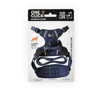 Harnais magnétique pour Chien et Laisse de 2 m | Harnais à Verrouillage Facile à Une Main pour Tous Les Chiens | Réfléchissant, Respirant, Anti-Traction avec Boucle pivotante à 360 ° | Certifié SGS