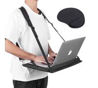 Harnais mains libres pour ordinateur portable jusqu'à 17" avec sangles réglables et tapis de souris en mousse à mémoire de forme inclus
