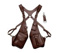 Harnais médiéval vintage en cuir pour homme et femme - Pochette pour téléphone portable - Viking - Sac de cosplay - Sangles de vol - Harnais d'épaule - Pour homme et femme, marron, Size