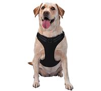 Harnais noir pur pour chiens de petite, moyenne et grande taille - Sangles réfléchissantes, ajustement réglable avec boucles à dégagement rapide