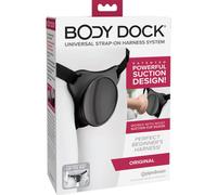 Pipedream Harnais universel Body Dock Original – compatible avec ventouse inférieure – Noir 14 cm