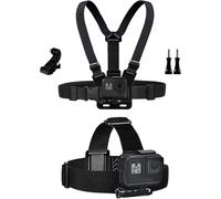 Harnais Poitrine Fixation Bandeau Compatible avec GoPro Hero 13/12/11/10/9/8/ AKASO V50X Brave 7/ GOOKAM/Jadfezy/Dragon Touch/Apexcam/WOLFANG Caméra d'action Accessoires