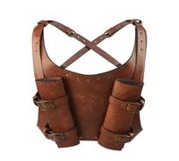 Harnais Porte Épée Médiéval en Faux Cuir Armure Double Étui pour Épée de Chevalier de la Renaissance Sange Réglable Rétro de Costume de Guerrier Viking Halloween