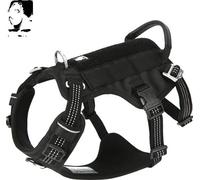 Harnais pour animaux domestiques, anti-fugue, réfléchissant, noir, XL-CHEST 81-107 cm