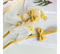 Harnais pour chat avec nœud mignon et laisse - Robe de princesse pour chat - Harnais pour chiot et chat - Taille S - Jaune