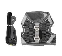 Harnais pour Chat en Respirante avec Laisse 1,5m - Ajustable, Réfléchissant et Antievasion - Sécurité et Confort pour Promenades, Jogging et Entraînement de Chatons (L)