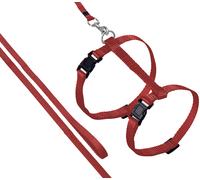 Harnais Pour Chat + Laisse Ziggi Rouge 20-35cm 10mm