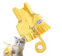 Harnais pour Chat sans Traction, Harnais et Corde pour Chat | avec Vestes de Marche pour Chat à Boucle pivotante à 360° | Vêtements d'extérieur réglables et sûrs pour Chat, vêtements de