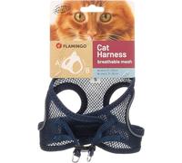 Harnais pour Chat - Step&Go Berta Bleu foncé S - 24-29 cm / 31-35 cm - Nylon Mesh Respirant réglable avec Bandes réfléchissantes