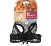 Harnais pour Chat - Step&Go Berta Noir S - 24-29 cm / 31-35 cm - Nylon Mesh Respirant réglable avec Bandes réfléchissantes