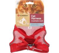 Harnais pour Chat - Step&Go Berta Rouge S - 24-29 cm / 31-35 cm - Nylon Mesh Respirant réglable avec Bandes réfléchissantes