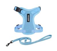 Harnais pour chat Voyager Step-in Lock et laisse pour chat avec poignée en néoprène by Best Pet Supplies - pour les chats de petite, moyenne et grande taille, Bleu Clair, size XXS - 1,5 m