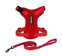 Harnais pour Chat Voyager Step-in Lock et Laisse réfléchissante pour Chat avec poignée en néoprène by Best Pet Supplies - pour Les Chats de Petite, Moyenne et Grande Taille, Rouge, Size XS - 1,5 m