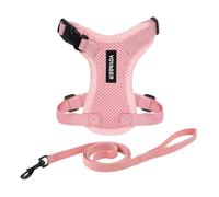 Harnais pour chat Voyager Step-in Lock et laisse réfléchissante pour chat avec poignée en néoprène by Best Pet Supplies - pour les chats de petite, moyenne et grande taille, Rose, size S - 1,5 m