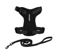 Harnais pour Chat Voyager Step-in Lock et Laisse réfléchissante pour Chat avec poignée en néoprène by Best Pet Supplies - pour Les Chats de Petite, Moyenne et Grande Taille, Noir, Size XS - 1,5 m